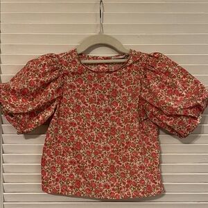 Zara Kids Floral Blouse - Red and Green